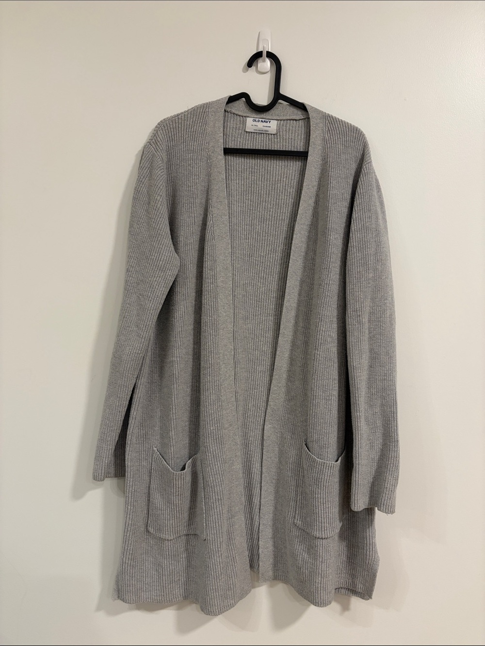 Old Navy Light Gray Open-Front Knit Cardigan with Pockets